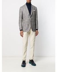 hellblaues Sakko mit Hahnentritt-Muster von Kiton