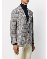 hellblaues Sakko mit Hahnentritt-Muster von Kiton