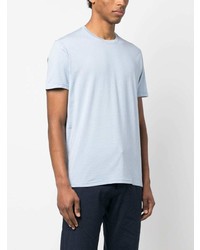 hellblaues Seide T-Shirt mit einem Rundhalsausschnitt von Kiton