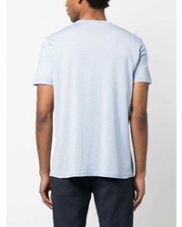 hellblaues Seide T-Shirt mit einem Rundhalsausschnitt von Kiton