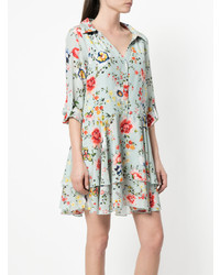 hellblaues Shirtkleid mit Blumenmuster von Alice + Olivia