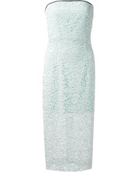 hellblaues figurbetontes Kleid aus Spitze von Monique Lhuillier