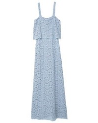 hellblaues Spitze Maxikleid von Mango