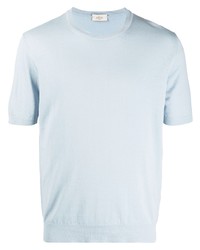 hellblaues Strick T-Shirt mit einem Rundhalsausschnitt von Altea