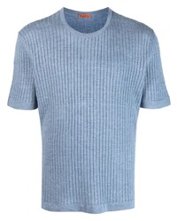 hellblaues Strick T-Shirt mit einem Rundhalsausschnitt von Barena