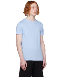 hellblaues Strick T-Shirt mit einem Rundhalsausschnitt von Lacoste