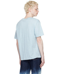 hellblaues Strick T-Shirt mit einem Rundhalsausschnitt von A.P.C.
