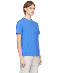 hellblaues Strick T-Shirt mit einem Rundhalsausschnitt von Polo Ralph Lauren