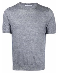 hellblaues Strick T-Shirt mit einem Rundhalsausschnitt von Cenere Gb