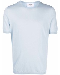 hellblaues Strick T-Shirt mit einem Rundhalsausschnitt von D4.0