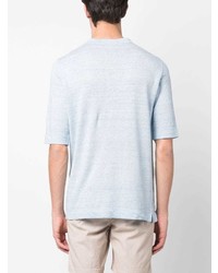 hellblaues Strick T-Shirt mit einem Rundhalsausschnitt von Lardini