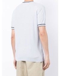 hellblaues Strick T-Shirt mit einem Rundhalsausschnitt von Pal Zileri