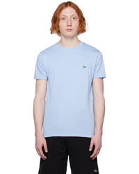 hellblaues Strick T-Shirt mit einem Rundhalsausschnitt von Lacoste
