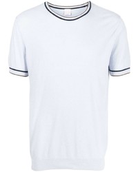 hellblaues Strick T-Shirt mit einem Rundhalsausschnitt von Pal Zileri