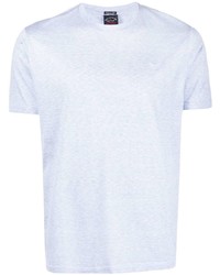 hellblaues Strick T-Shirt mit einem Rundhalsausschnitt von Paul & Shark