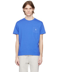 hellblaues Strick T-Shirt mit einem Rundhalsausschnitt von Polo Ralph Lauren