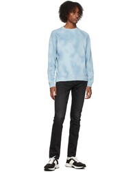 hellblaues Mit Batikmuster Sweatshirt von Tom Ford