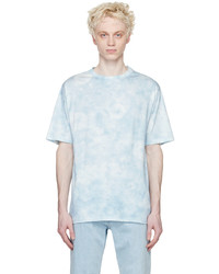 hellblaues Mit Batikmuster T-Shirt mit einem Rundhalsausschnitt von A.P.C.