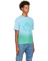 hellblaues Mit Batikmuster T-Shirt mit einem Rundhalsausschnitt von Lanvin