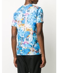 hellblaues Mit Batikmuster T-Shirt mit einem Rundhalsausschnitt von Comme Des Garcons SHIRT