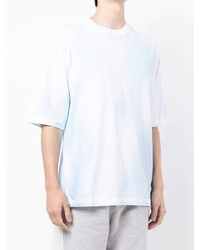 hellblaues Mit Batikmuster T-Shirt mit einem Rundhalsausschnitt von Off-White