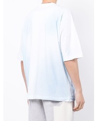 hellblaues Mit Batikmuster T-Shirt mit einem Rundhalsausschnitt von Off-White