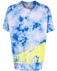 hellblaues Mit Batikmuster T-Shirt mit einem Rundhalsausschnitt von GALLERY DEPT.