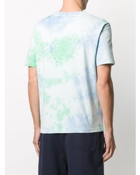 hellblaues Mit Batikmuster T-Shirt mit einem Rundhalsausschnitt von McQ