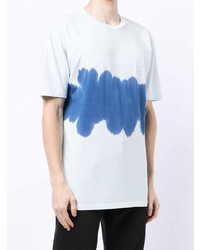 hellblaues Mit Batikmuster T-Shirt mit einem Rundhalsausschnitt von Karl Lagerfeld