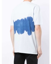 hellblaues Mit Batikmuster T-Shirt mit einem Rundhalsausschnitt von Karl Lagerfeld