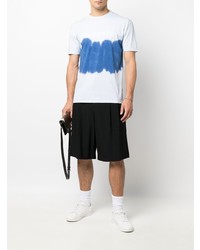 hellblaues Mit Batikmuster T-Shirt mit einem Rundhalsausschnitt von Karl Lagerfeld