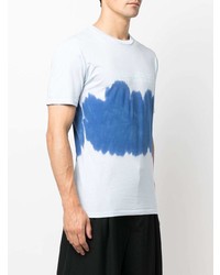 hellblaues Mit Batikmuster T-Shirt mit einem Rundhalsausschnitt von Karl Lagerfeld