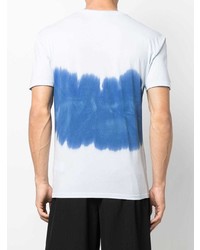 hellblaues Mit Batikmuster T-Shirt mit einem Rundhalsausschnitt von Karl Lagerfeld