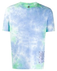 hellblaues Mit Batikmuster T-Shirt mit einem Rundhalsausschnitt von McQ