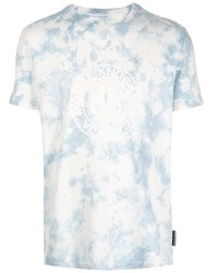 hellblaues Mit Batikmuster T-Shirt mit einem Rundhalsausschnitt von Moose Knuckles