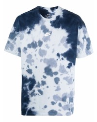 hellblaues Mit Batikmuster T-Shirt mit einem Rundhalsausschnitt von Nike