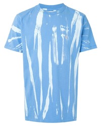 hellblaues Mit Batikmuster T-Shirt mit einem Rundhalsausschnitt von Off-White