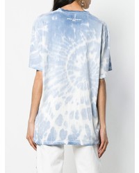 hellblaues Mit Batikmuster T-Shirt mit einem Rundhalsausschnitt von Stella McCartney