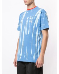 hellblaues Mit Batikmuster T-Shirt mit einem Rundhalsausschnitt von Off-White