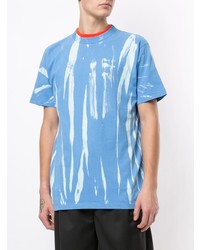 hellblaues Mit Batikmuster T-Shirt mit einem Rundhalsausschnitt von Off-White