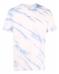 hellblaues Mit Batikmuster T-Shirt mit einem Rundhalsausschnitt von Sandro
