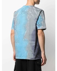 hellblaues Mit Batikmuster T-Shirt mit einem Rundhalsausschnitt von Diesel