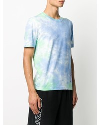 hellblaues Mit Batikmuster T-Shirt mit einem Rundhalsausschnitt von McQ