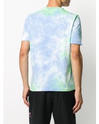 hellblaues Mit Batikmuster T-Shirt mit einem Rundhalsausschnitt von McQ