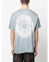 hellblaues Mit Batikmuster T-Shirt mit einem Rundhalsausschnitt von Satisfy