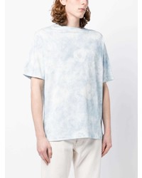 hellblaues Mit Batikmuster T-Shirt mit einem Rundhalsausschnitt von A.P.C.