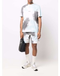 hellblaues Mit Batikmuster T-Shirt mit einem Rundhalsausschnitt von MSGM