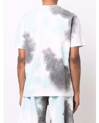 hellblaues Mit Batikmuster T-Shirt mit einem Rundhalsausschnitt von MSGM