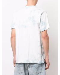 hellblaues Mit Batikmuster T-Shirt mit einem Rundhalsausschnitt von RIPNDIP