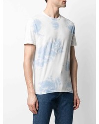 hellblaues Mit Batikmuster T-Shirt mit einem Rundhalsausschnitt von Officine Generale